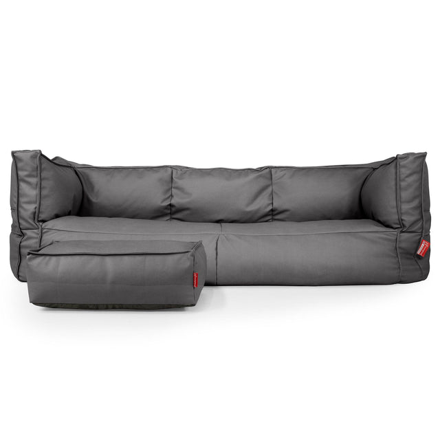 Sofa 3-osobowa pufa Albert - Skóra wegańska Szarość 02
