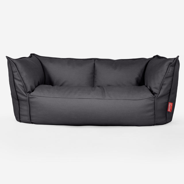 Sofa pufa Ruben - Skóra wegańska Czerń 01