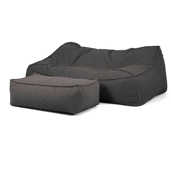 Sofa pufa Sloucher - Boucle Grafit szarość_02