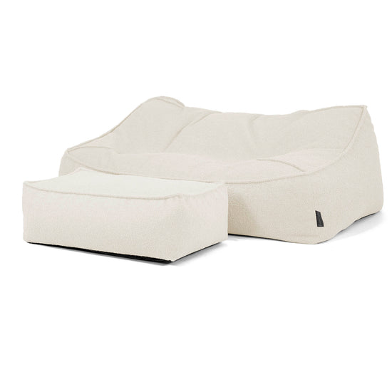 Sofa pufa Sloucher - Boucle Kość słoniowa_02