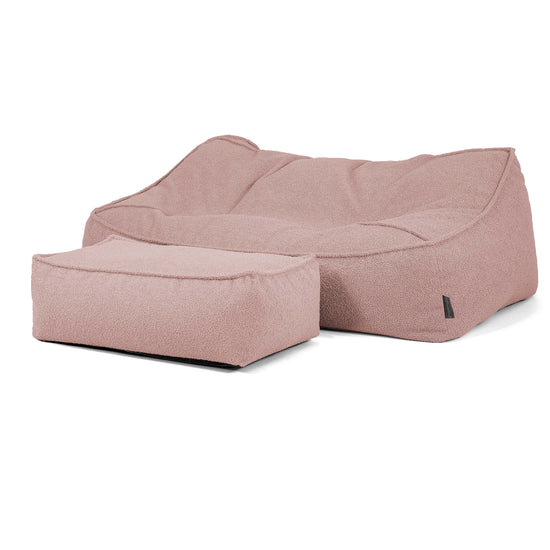 Sofa pufa Sloucher - Boucle Róż_02