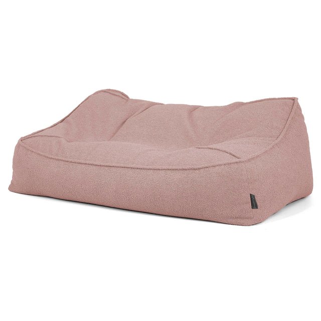 Sofa pufa Sloucher - Boucle Róż_03