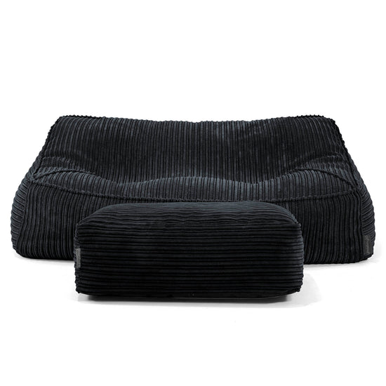 Sofa pufa Sloucher - Klasyczny sztruks Czerń 01