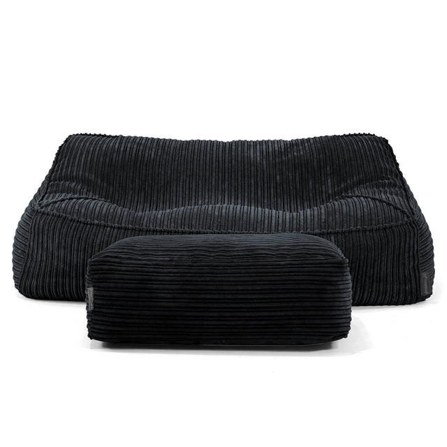 Sofa pufa Sloucher - Klasyczny sztruks Czerń 01