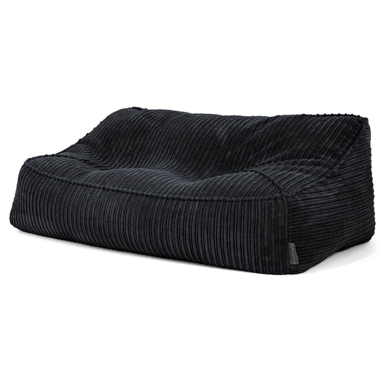 Sofa pufa Sloucher - Klasyczny sztruks Czerń 02
