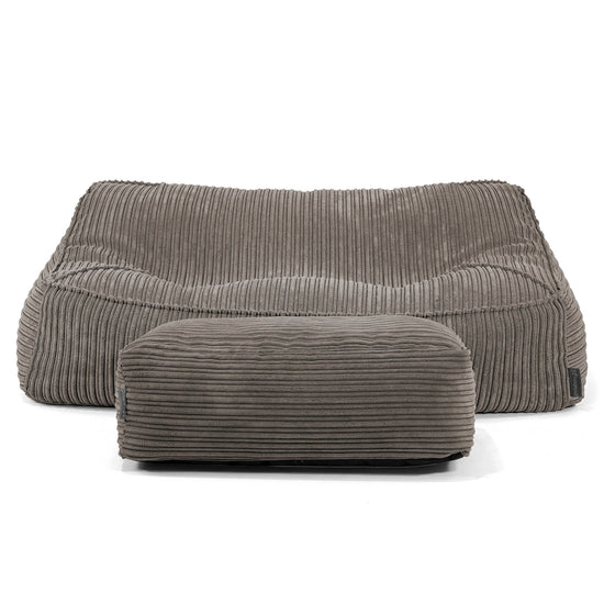 Sofa pufa Sloucher - Klasyczny sztruks Grafit szarość 01