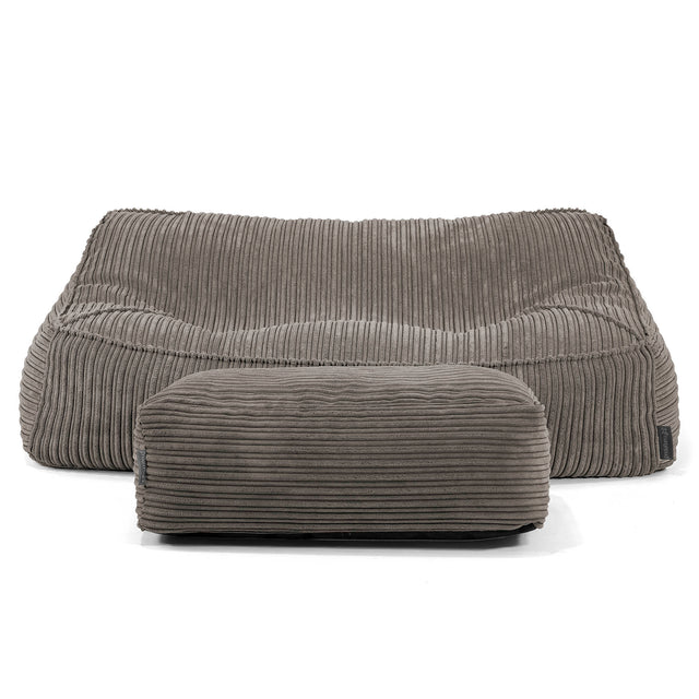 Sofa pufa Sloucher - Klasyczny sztruks Grafit szarość 01