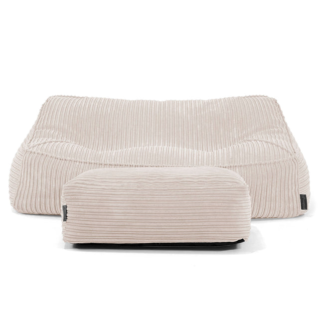 Sofa pufa Sloucher - Klasyczny sztruks Kość słoniowa 01