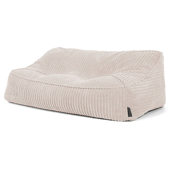 Sofa pufa Sloucher - Klasyczny sztruks Kość słoniowa 02