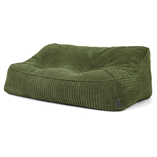 Sofa pufa Sloucher - Klasyczny sztruks Leśna zieleń 02