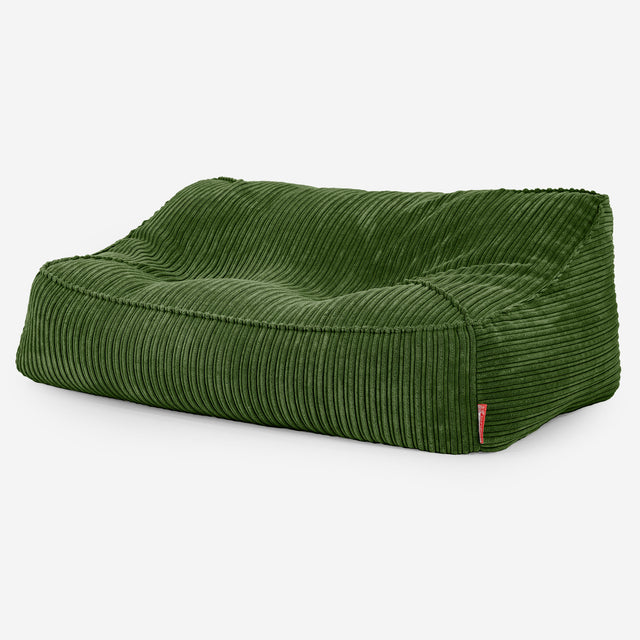 Sofa pufa Sloucher - Klasyczny sztruks Leśna zieleń 03