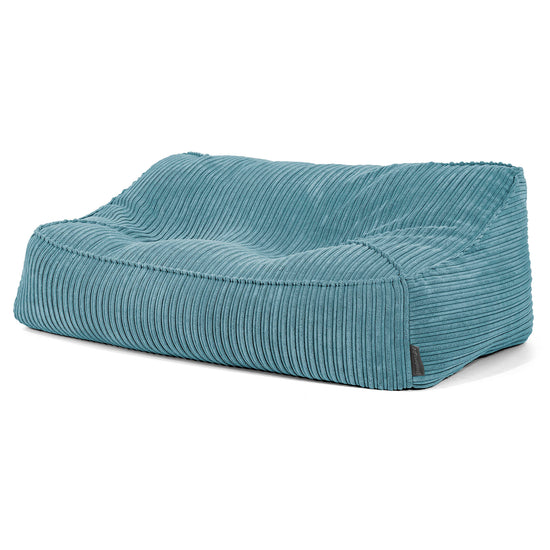 Sofa pufa Sloucher - Klasyczny sztruks Morski błękit 02