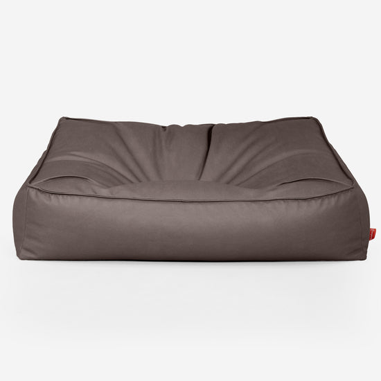 Sofa pufa Sloucher - Skóra wegańska Czekolada 01