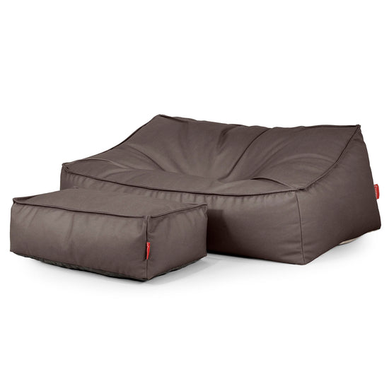 Sofa pufa Sloucher - Skóra wegańska Czekolada 02