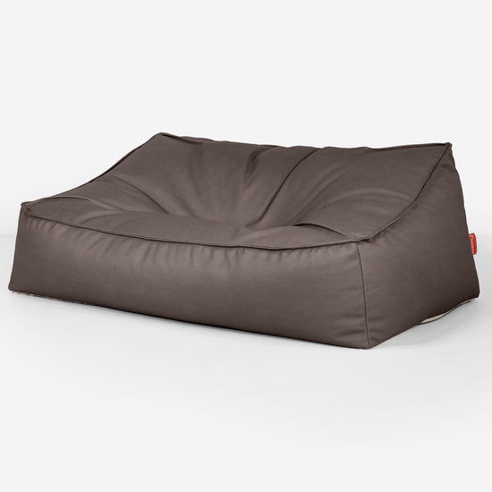 Sofa pufa Sloucher - Skóra wegańska Czekolada 03