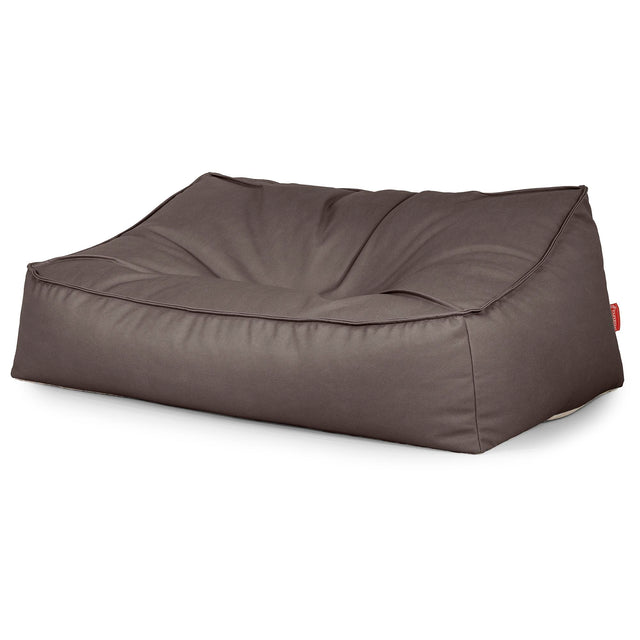 Sofa pufa Sloucher - Skóra wegańska Czekolada 03