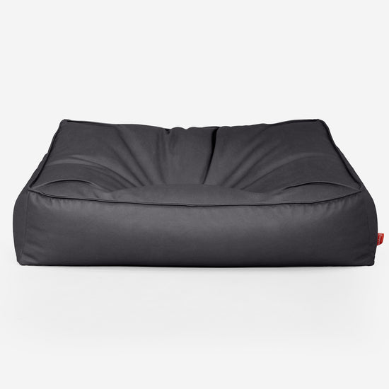 Sofa pufa Sloucher - Skóra wegańska Czerń 01