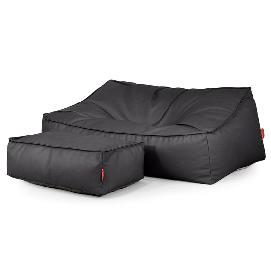 Sofa pufa Sloucher - Skóra wegańska Czerń 02