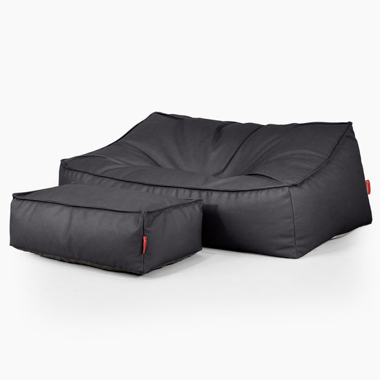 Sofa pufa Sloucher - Skóra wegańska Czerń 02