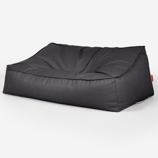 Sofa pufa Sloucher - Skóra wegańska Czerń 03