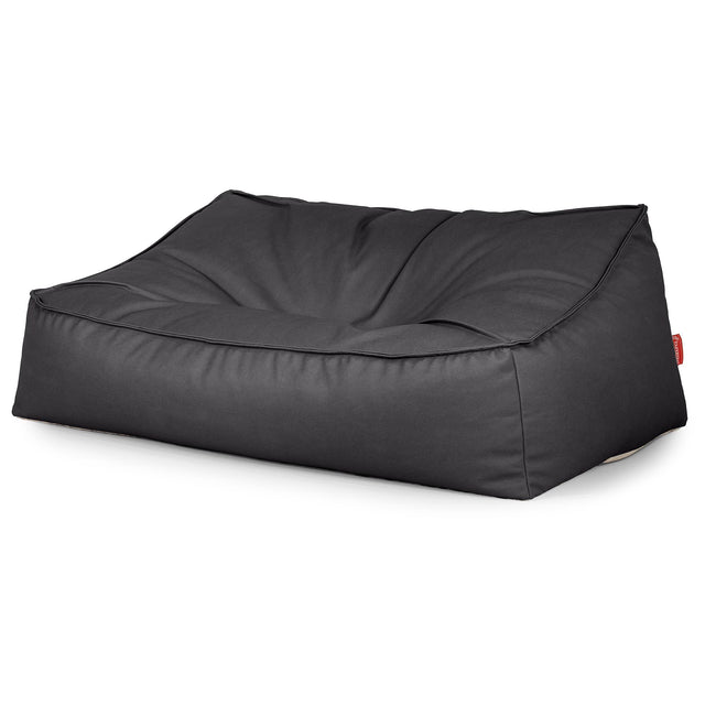 Sofa pufa Sloucher - Skóra wegańska Czerń 03