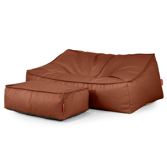 Sofa pufa Sloucher - Skóra wegańska Kasztan 02