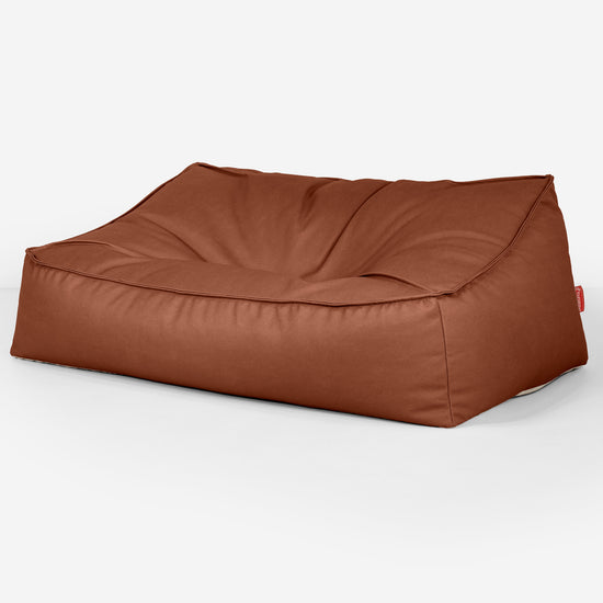 Sofa pufa Sloucher - Skóra wegańska Kasztan 03