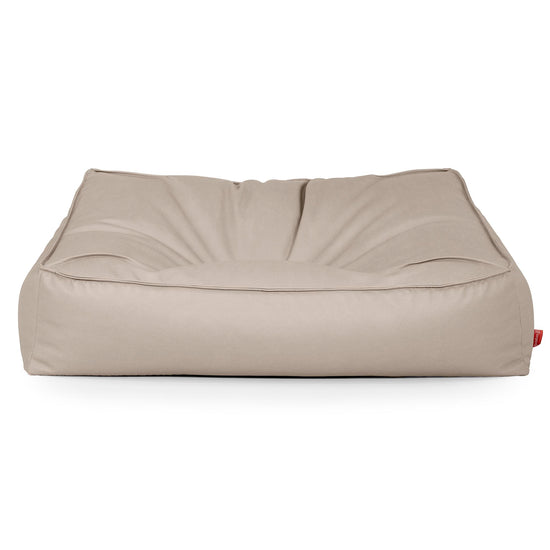 Sofa pufa Sloucher - Skóra wegańska Kość słoniowa 01