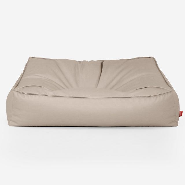 Sofa pufa Sloucher - Skóra wegańska Kość słoniowa 01