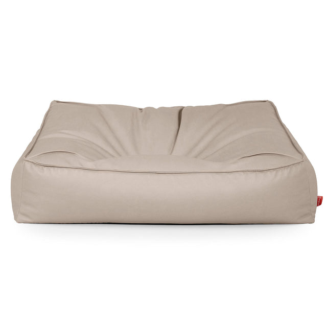 Sofa pufa Sloucher - Skóra wegańska Kość słoniowa 01