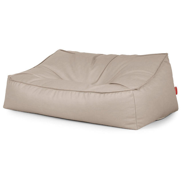 Sofa pufa Sloucher - Skóra wegańska Kość słoniowa 03
