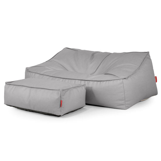 Sofa pufa Sloucher - Skóra wegańska Szarość 02