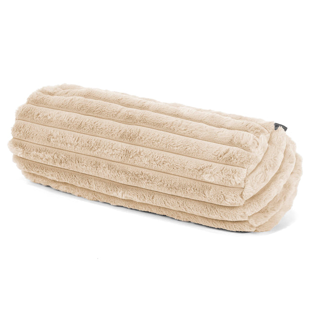 Poszewka na poduszkę ozdobna wałek 20 x 55cm - Sztruks ultra plusz Śmietanka 01