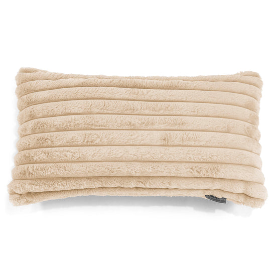 Poszewka na poduszkę XL prostokątna 40 x 80cm - Sztruks ultra plusz Śmietanka 01