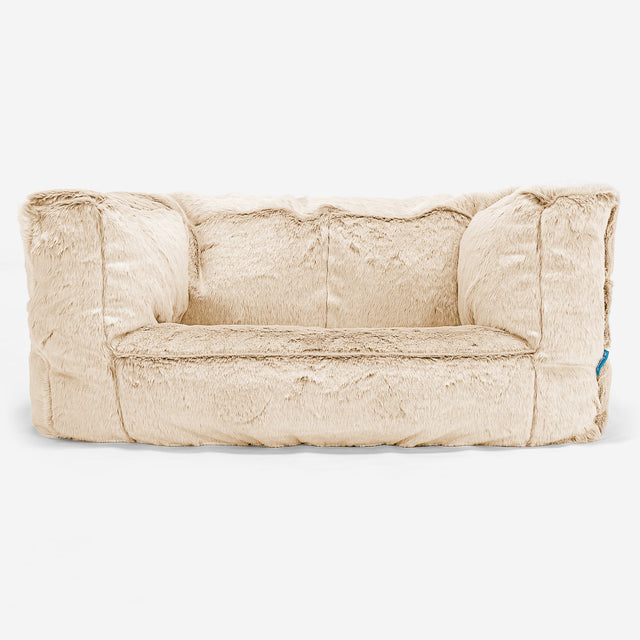 Sofa pufa dla dzieci Albert 2-6 lat - Sztuczne futerko z królika Biel 01