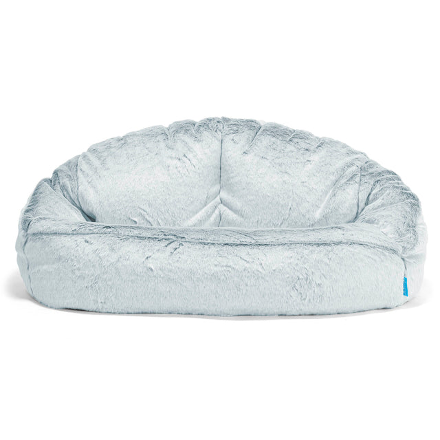 Sofa pufa dla dzieci Bubble 2-6 lat - Sztuczne futerko z królika Popielaty 01