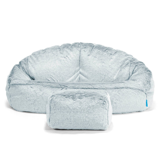 Sofa pufa dla dzieci Bubble 2-6 lat - Sztuczne futerko z królika Popielaty 02