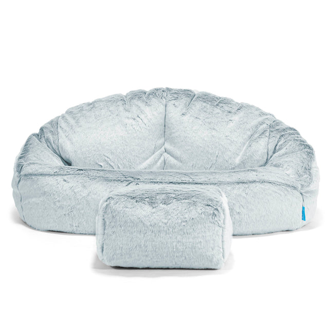 Sofa pufa dla dzieci Bubble 2-6 lat - Sztuczne futerko z królika Popielaty 02