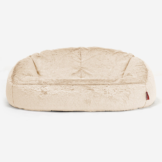 Sofa pufa Bubble - Sztuczne futerko z królika Biel 01