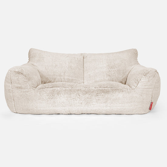 Sofa pufa Josephine - Sztuczne futerko z królika Biel 01