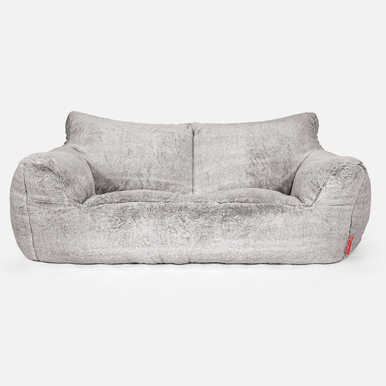 Sofa pufa Josephine - Sztuczne futerko z królika Jasna szarość 01