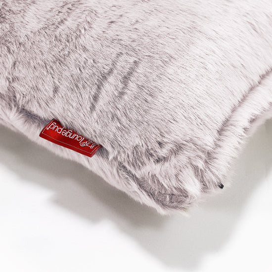 Poduszka XL prostokątna 40 x 80cm - Sztuczne futerko z królika Łosoś 02