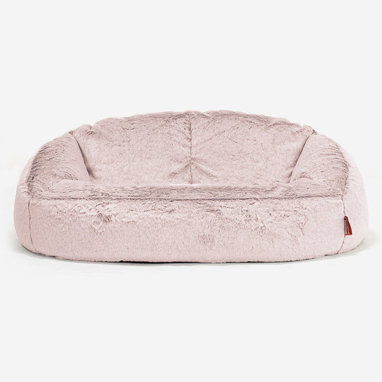 Sofa pufa Bubble - Sztuczne futerko z królika Łosoś 01