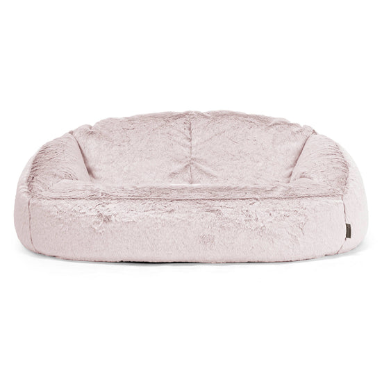 Sofa pufa Bubble - Sztuczne futerko z królika Łosoś 01