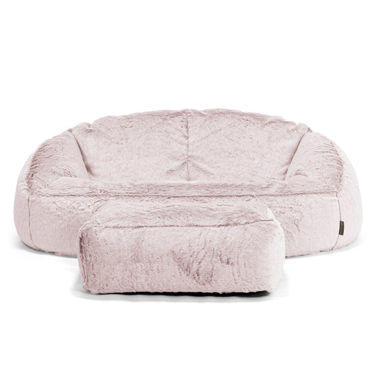 Sofa pufa Bubble - Sztuczne futerko z królika Łosoś 02