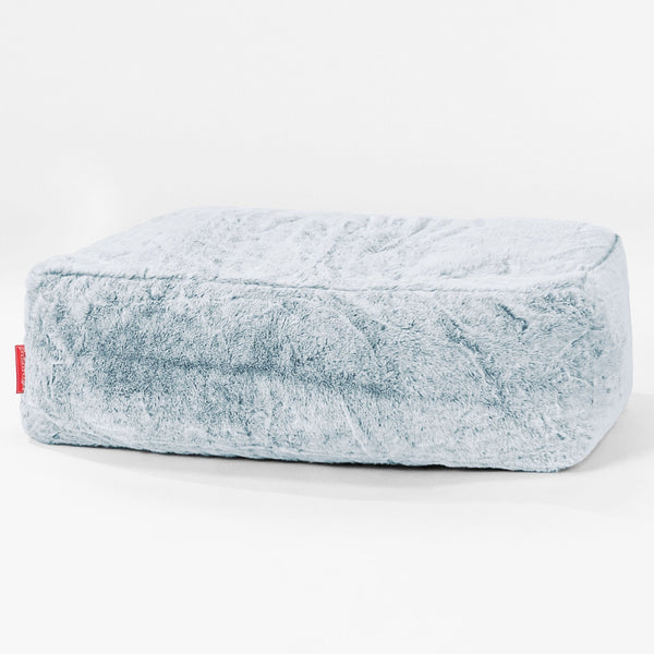 Podnóżek duży - Sztuczne futerko z królika Popielaty 01