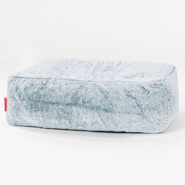 Podnóżek duży - Sztuczne futerko z królika Popielaty 01