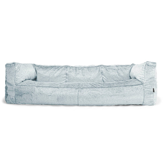 Sofa 3-osobowa pufa Albert - Sztuczne futerko z królika Popielaty 01