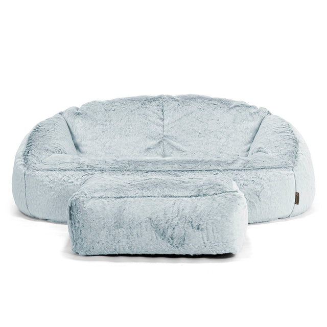 Sofa pufa Bubble - Sztuczne futerko z królika Popielaty 02