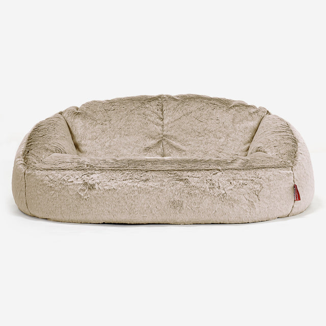 Sofa pufa Bubble - Sztuczne futerko z królika Złoty brąz 01